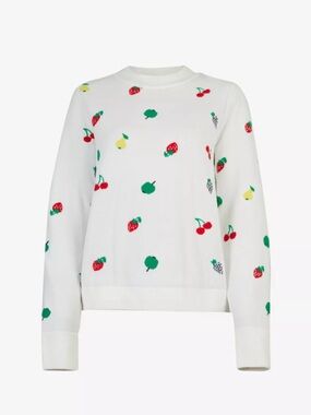 Fruit-Print Crewneck Sweater